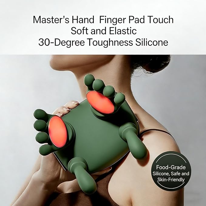 Shiatsu Neck Massager with Heat 4D Kneading Deep Tissue Electric Massager for Shoulder Neck Back Pain Relief Portable Rechargeable Cordless Muscle Relaxer for Home Office Travel Green