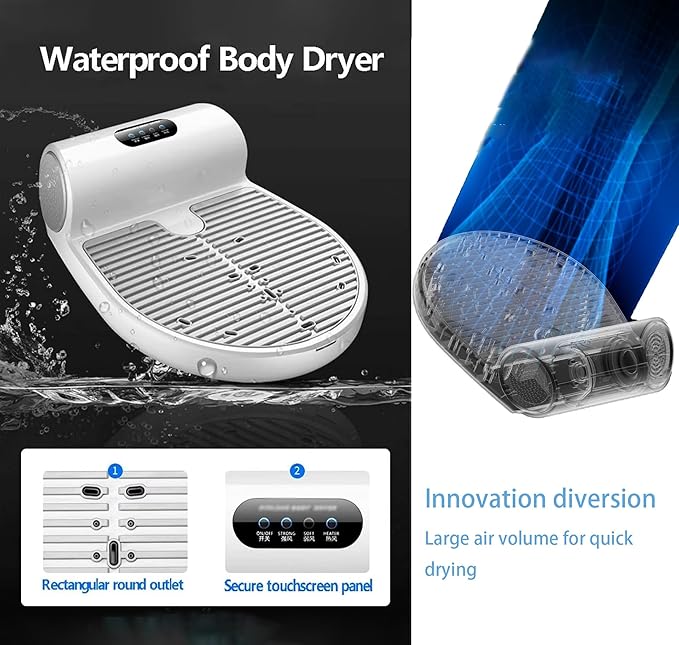 Negative Ions Body Heater Blow Dryer Full Body Dryer Body Hair Dryer with Gravity Sensor Cold/Hot Air Adjustment for Home Hotel Pool