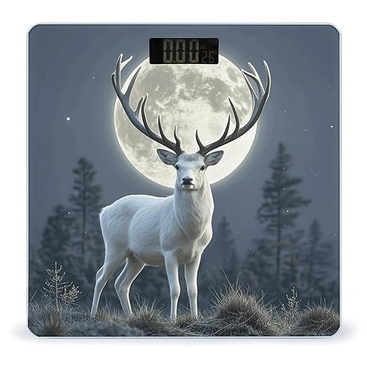 Moonlight Deer Digital Bathroom Scale for Body Weight Weighing Scale with Backlit LCD Display High Precision Measurements &amp Measures Weight Up to 180kg