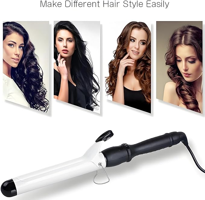 Professional Hair Curling Iron Rollers Ceramic Hair Curler Irons Wand LCD Display Hair Curly Waver 22/25/28/32/38mm Extended Iron Body Styling Tool (38MM)