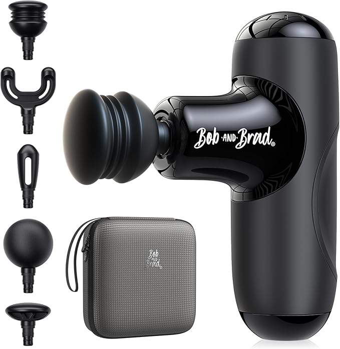 BOB AND BRAD Q2 Mini Massage Gun Pocket-Sized Deep Tissue Massager Gun Portable Percussion Muscle Massager Gun Ultra Small &amp Quiet Muscle Massage Gun for Muscle Recovery with Carry Case