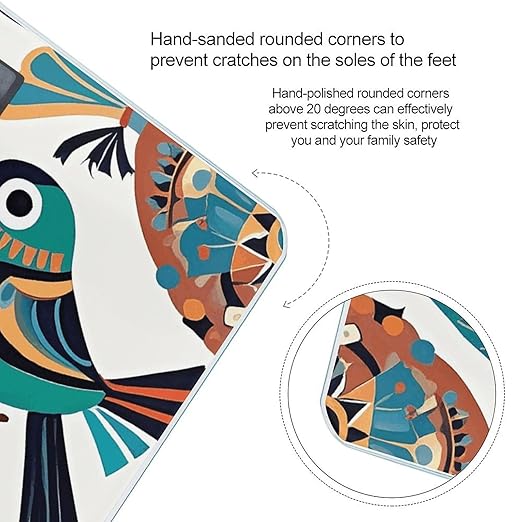Ethnic Style Birds Weight Scale Large Digital Bathroom Scales with Bright LED Display Non Slip Digital Scale and Step On Fashion Weighing Machine for Body