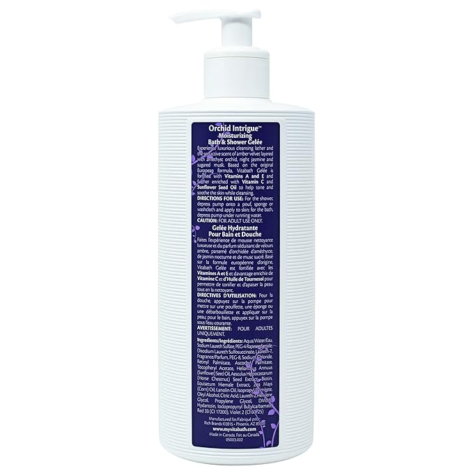 Vitabath Orchid Intrigue Moisturizing Bath &amp Shower Gel Wash Alluring Botanical Skin-Softening Hydrating &amp Soothing Skincare Body Cleanser &amp Foaming Gelee Bath - Cruelty-Free - 21 oz