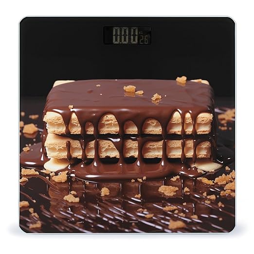 Wafers Dripping with Chocolate Smart Scale for Body Weight Accurate Bathroom Scale with LED Display Digital Weight Scales Weighing Machine High Precision Scales for Bath Home