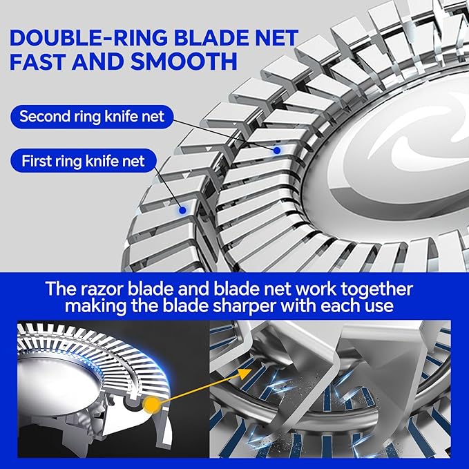 Bald Head ShaverElectric Head Shavers for Bald Men 5-in-1 Head and Face Grooming Kit Waterproof Cordless Rotary Razor and USB RechargeableGifts for Men
