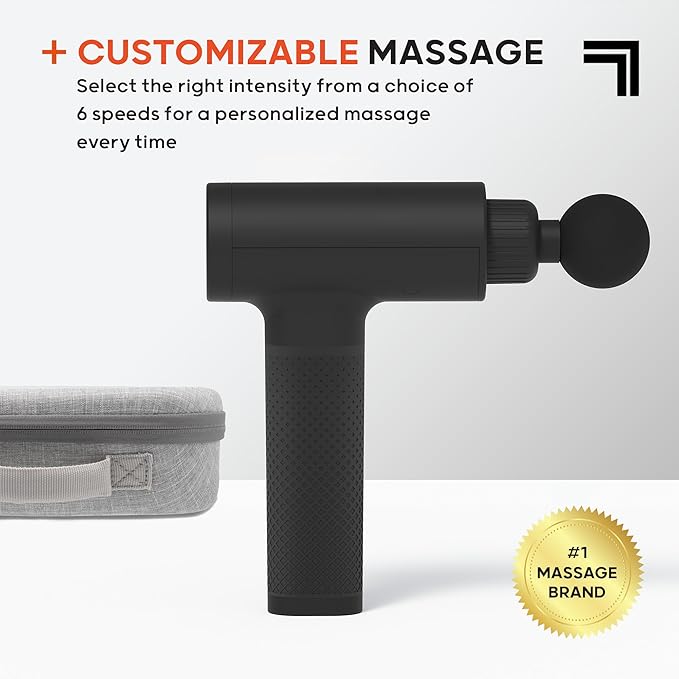 Sharper Image Powerboost Massage Gun Bundle - Deep Tissue Percussion Massager 2-Pack| 5 Attachments &amp 6 Speeds| Quiet Portable Muscle Relief &amp Workout Recovery| Men &amp Women Holiday Gift Se