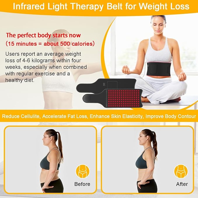 Red Light Therapy for Body Red Light Therapy Belt Infrared Light Therapy Wrap for Back Shoulder Pain Relief Cordless Flexible Wearable Wrap