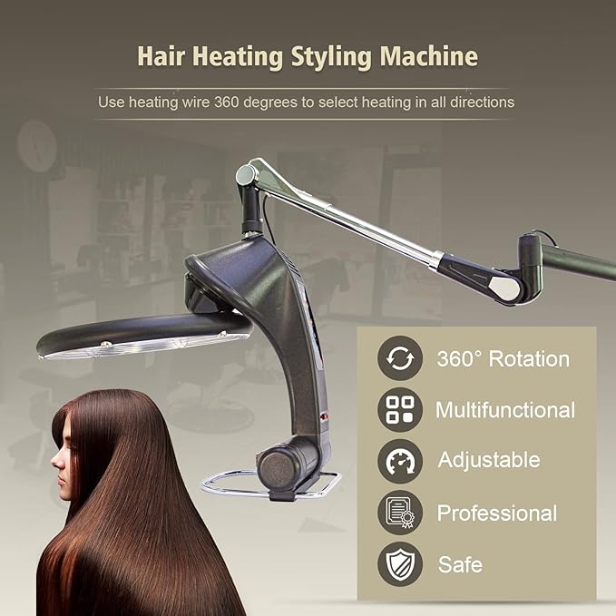 Hair Salon Flying Disk Infrared Hair Dryer Hood Standing Wall-Mounted 360 Degree Rotation Hair Heating Styling Machine Elitzia ETFDXL (Wall-Mounted)