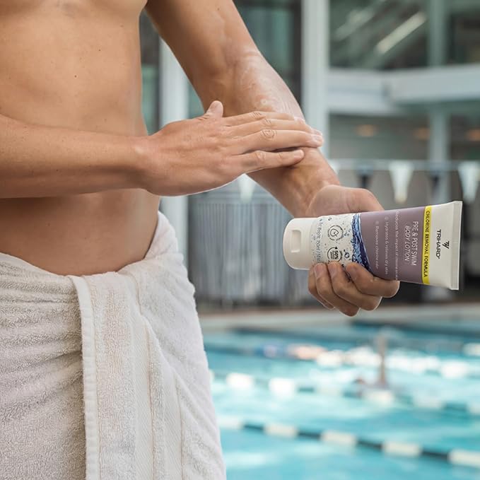 TRIHARD Chlorine Removal Body Wash and Lotion Set Protects and Hydrates Sensitive Skin from Pool and Ocean Pool Essentials for Pre and Post Swim Chlorine Skin Protection