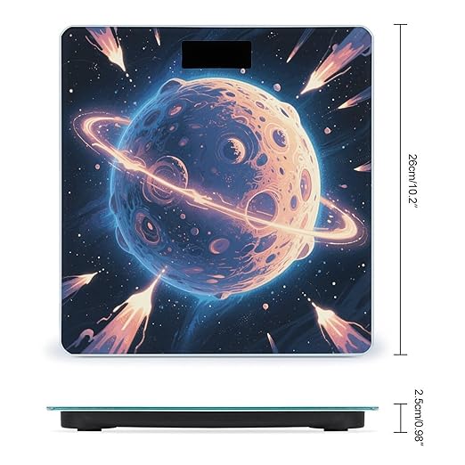 Mysterious Planet Scale for Body Weight Sturdy Tempered Glass Weighing Scales with LCD Display Accurate Digital Bathroom Scale Convenient Body Fat Smart Scales Easy Read