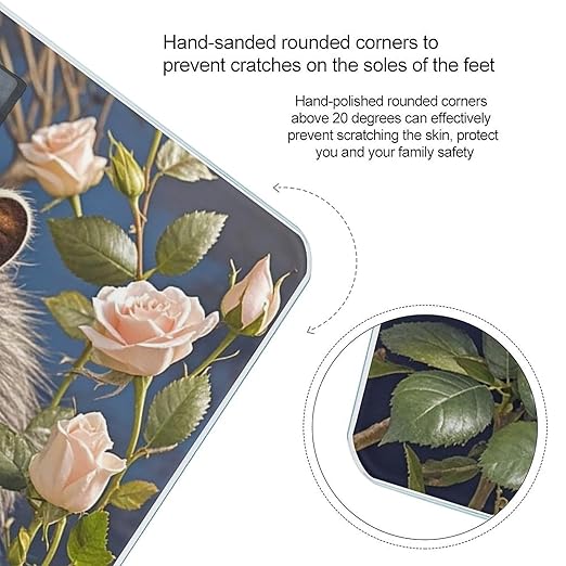 Opossum and Roses Scale for Body Weight Highly Accurate Digital Bathroom Body Scale Digital Bathroom Scales for People Anti-Slip Large LCD Display Smart Scales