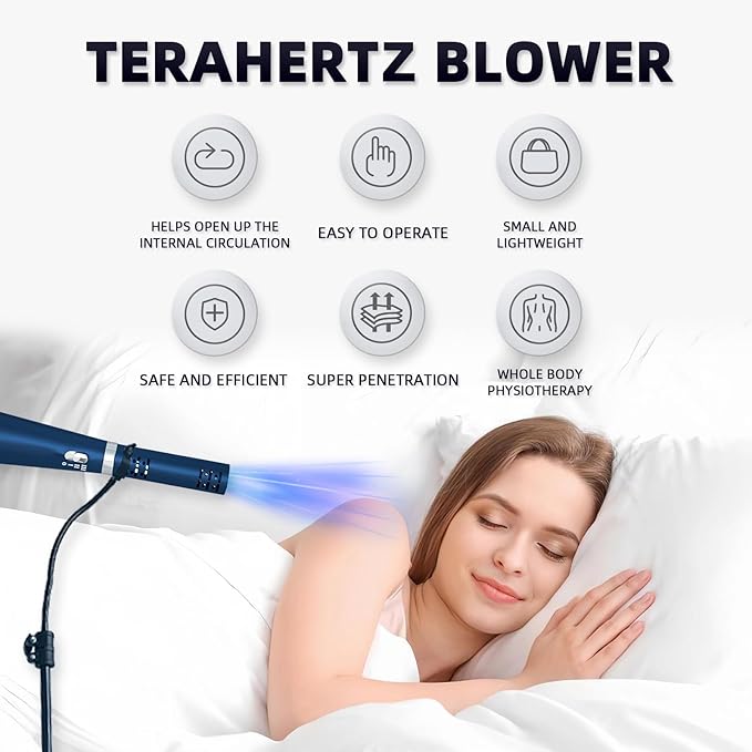 Terahertz (THZ) Wand Blower Health Physical Therapy Board Electric HeatingTherapeutic Massage/Body/Water Enhanced Terahertz Frequency Wand Blue