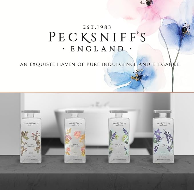 Pecksniff's Lily &amp Lupin Bath Soak Decanter | 500ml/16.9 Fl Oz