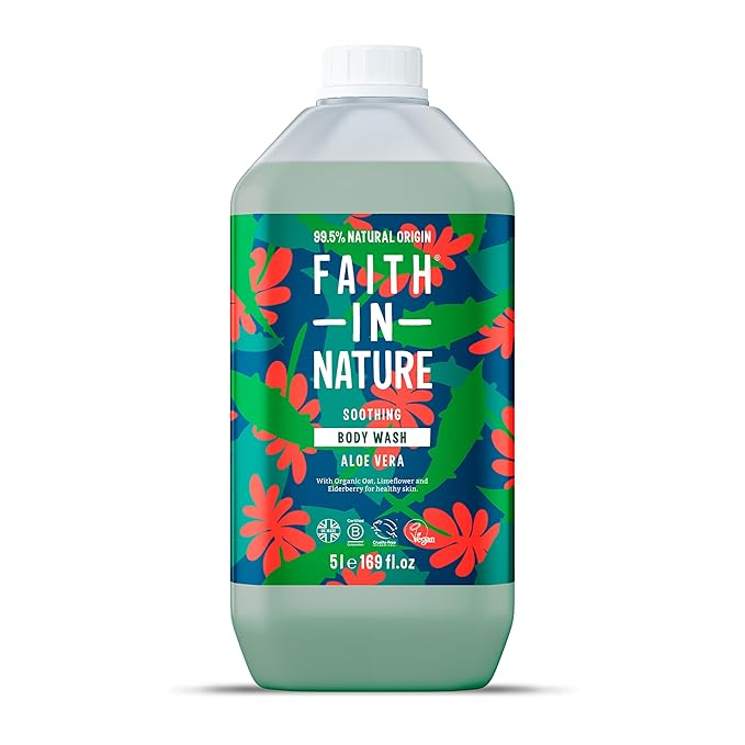 FAITH IN NATURE Natural Body Wash - Vegan &amp Cruelty Free No SLS or Parabens - 169 fl oz Refill Pack Aloe Vera
