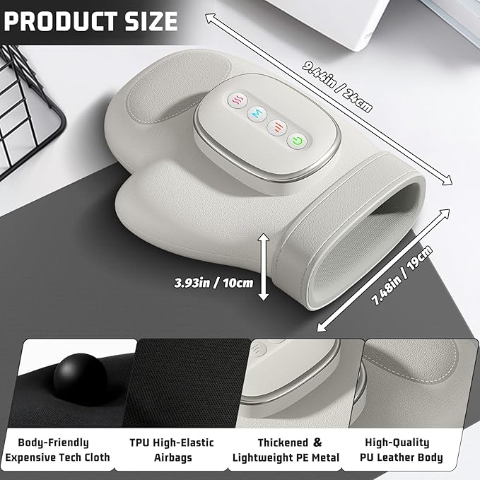 Hand Massager with Heat and Compression Cordless for Arthritis &amp Carpal Tunnel Relief – Longer Battery Life Quieter Operation Enhanced Thumb Massage Ideal for Stress &amp Gifts for Men/Women