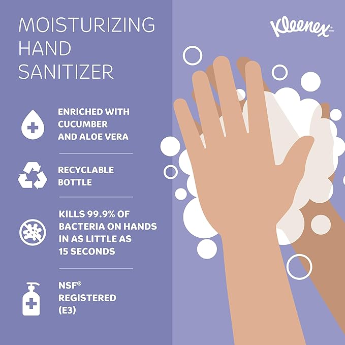 Kleenex Ultra Moisturizing Foam Hand Sanitizer (34643) Clear 1.2L Package 2 Packages / Case