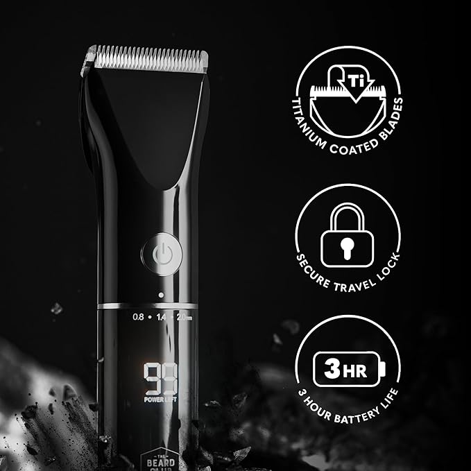 Beard Club Mens Grooming Kit &amp Beard Trimmer for Men - Professional Cordless Electric Hair &amp Moustache Trimmer Straight Razor Shampoo Balm Brush &amp Comb - Grooming Kit Gift Set
