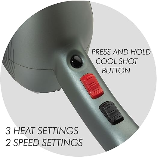 Sam Villa Lightweight &amp Quiet Ionic Professional Hair Dryer With Variable Speed &amp Temperature