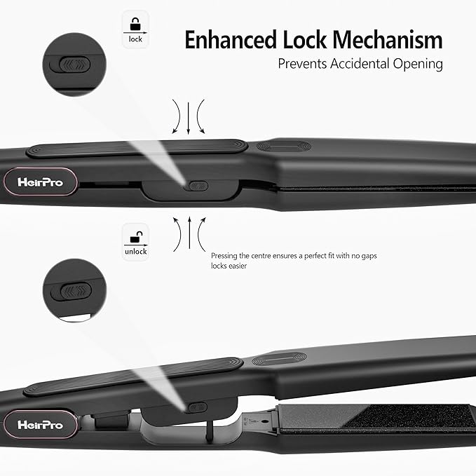 Ceramic Flat Iron Hair Straightener with 3D Floating PlateHair Iron Straightener with 15 Temps for Thick Hair | Ergonomic Silicone Handle | LCD Display | Dual Voltage (1 1/2 in)