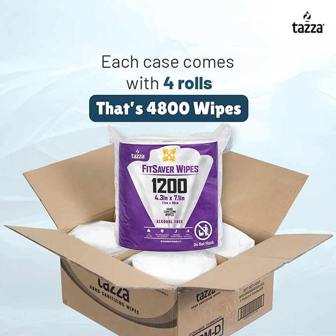 Tazza TAZZAWP1200 Wet Wipes - Bulk 4 x 1200 Ct Durable Pre-Saturated Cleaning Gym Equip Wipes. 1 penny a wipe!