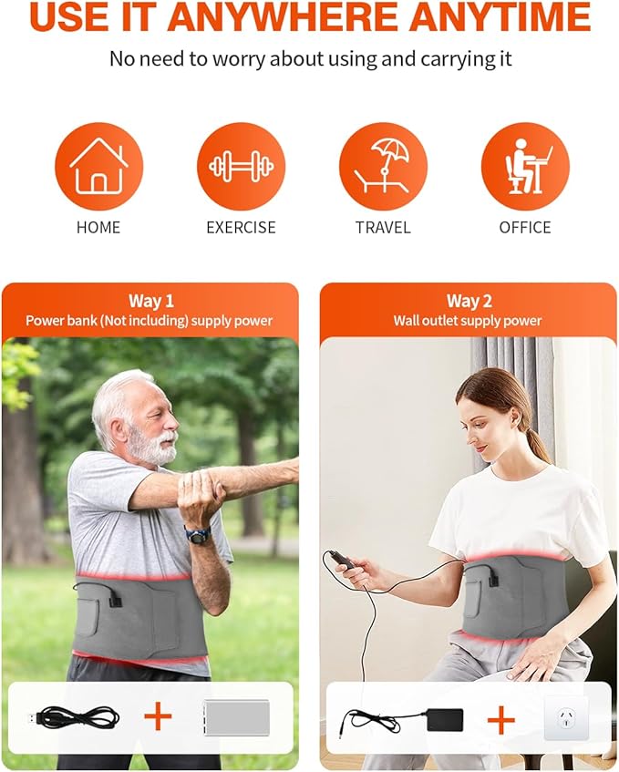 Red Light Therapy Belt Infrared Red Light Therapy for Body Red Light Wrap with Timer for Back Shoulder Waist Muscle Pain Relief