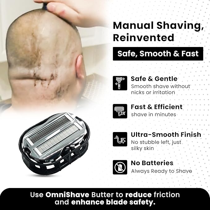 Premium Omnishaver Bi-Directional Shavers for Men &amp Women | 3x Faster Smooth and Safe Shave | Self-Cleaning Self-Stropping Razor Blades for Shaving Head Legs Arms Body (Green)