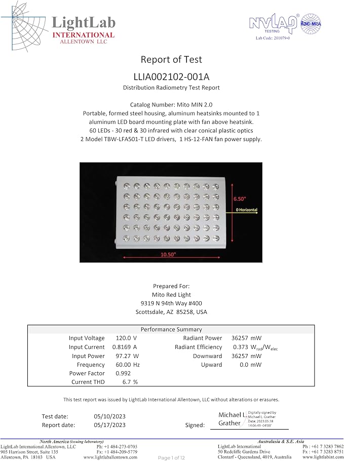 Mito Red Light – MitoMIN 2.0 Red Light Panel – Red Light Therapy for Face and Neck – Red Light &amp Near Infrared Red Light Therapy – At-Home Red Light Therapy for Body