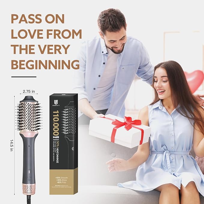 Blow Dryer Brush Hair Dryer | One-Step Hot Air Brush with Oval Volumizer High-Speed Hair Styler with Negative Ions for Drying &amp Smoothing &amp Volumizing for All Hair Types 110000 RPM