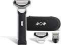 MOW on the GO Electric Shaver Portable Travel Razor with Rolling Head and Trimmer Blade Black and Silver Includes Carrying Case