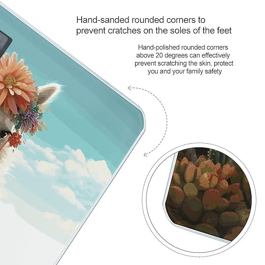 Mexican Llama Cactus Weight Scale Large Bathroom Scales Digital Weight with Bright LED Display Non Slip Automatic Weighing Scale Fashion Weighing Machine for Body