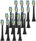 16pcs Toothbrush Heads Replacement Brush Compatible for EasyClean Gum Health(16pcs Black)