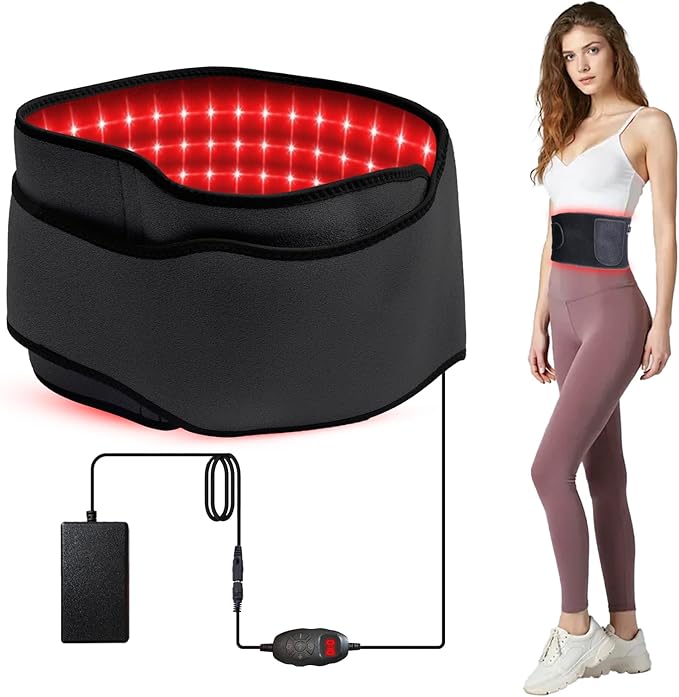 Red Light Belt Near Infrared Light Belt for Legs Back Waist Shoulders Neck 660nm and 850nm Red Light Wrap with Timing Settings 5 Light Modes (Black)