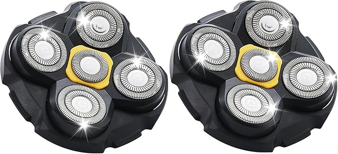 Shaver Replacement Heads Compatible with Microtouch Titanium Head Shaver for Bald Men 2 Pack