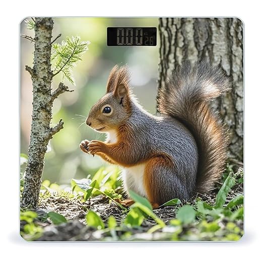 Squirrel in The Woods Scale for Body Weight Smart Scales Digital Bathroom Scale High Precision Weighing Scales with Large Display Weighing Machine for People