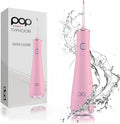 Pop Sonic Typhoon Water Flosser (Pink) Includes 4-Tip Portable Water Teeth Cleaner Picks Rechargeable Water Dental Picks for Cleaning w/ 3 Speeds IPX7 Waterproof Water Dental Flosser