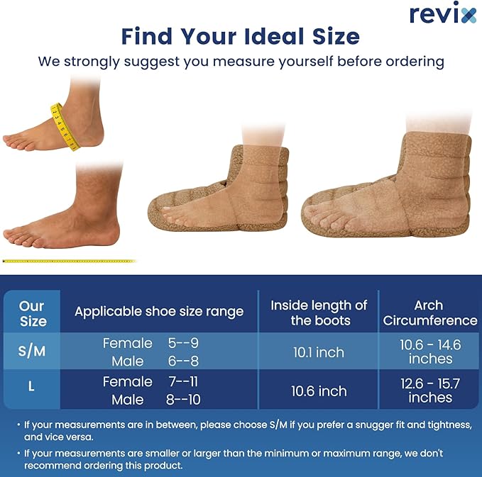 REVIX Microwaveable Booties and Feet Warmers Microwaveable Foot Warmers with Adjustable Fit &amp Non-Slip Microwavable Socks Heated Booties for Women and Men Mocha L