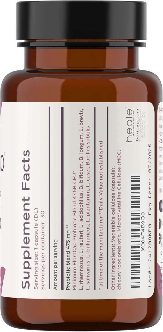 FloraCap Vaginal Probiotics for Women - 30 Oral Capsules - Heale Doctor Formulated Probiotics for Feminine Health pH Urinary Tract &amp Healthy Vaginal Flora - Reduce Odor Itching &amp Discomfor