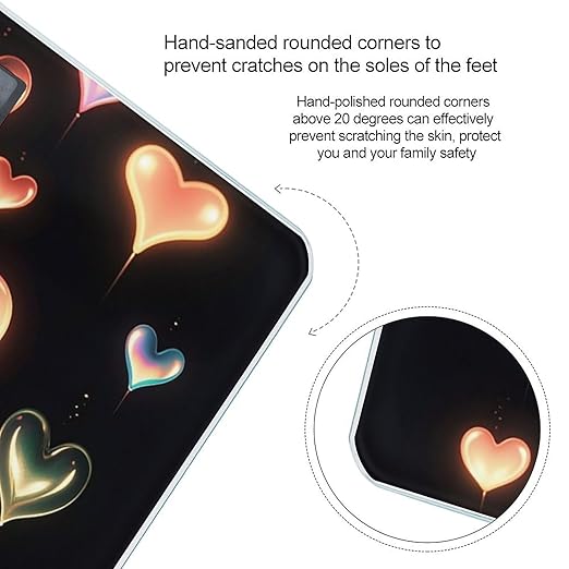 Glowing Love Smart Scale for Body Weight Accurate Bathroom Scale with LED Display Digital Weight Scales Weighing Machine High Precision Scales for Bath Home
