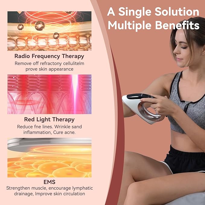 Cellulite Body Device Woman Man Radio Frequency for Woman Man Massage Temporary Reduction in The Appearance of Cellulite (White)