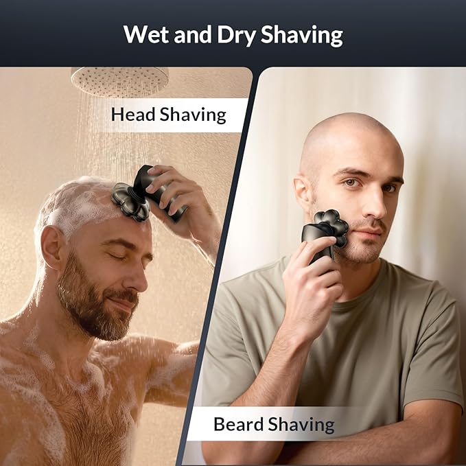 7D Arc Electric Shaver for Head &amp Body 5-in-1 Upgraded Electric Razor for Men Waterproof Wet/Dry Detachable Head Shaver LED Display Rechargeable Electric Shaving &amp Grooming Kit Dark Gray