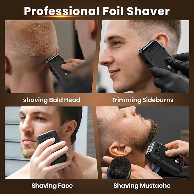 Ufree Beard Trimmer for Men Foil Shaver Electric Razor Shavers for Body Face Nose Ear Cordless Hair Trimmer Professional Hair Clippers Mustache Grooming Kit Birthday Gifts for Men