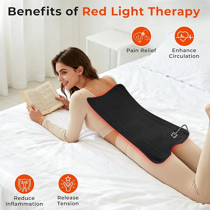 Red Light Therapy Mat for Body 20.5''x 11'' Red Light Therapy Pad with Controller 140pcs 2 in 1 LEDs (660nm &amp 850nm) Adjustable Timer &amp Intensity