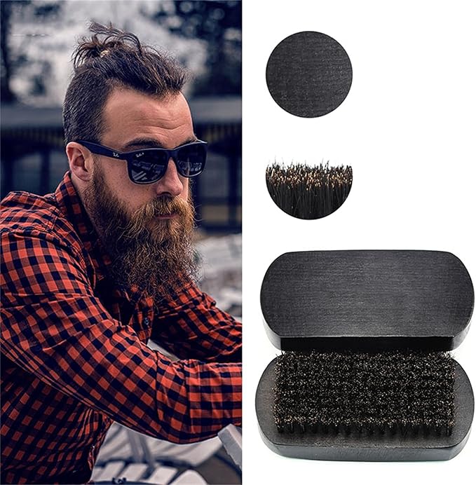 Shaving Brush Set of 2 Handmade Foam Soap Head Styling Beard Brush Beech Wood Bristle Hair Shaving Brush (Color : Black Size : #2)