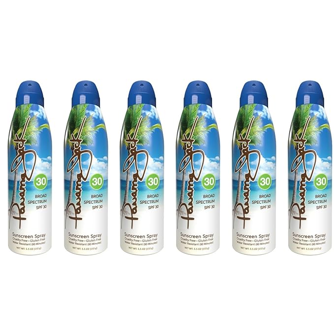 Continuous Spray Sunscreen - SPF 30 Broad Spectrum UVA/UVB Protection PABA Paraben Gluten &amp Cruelty Free Water Resistant (80 Minutes) 5.5 OZ