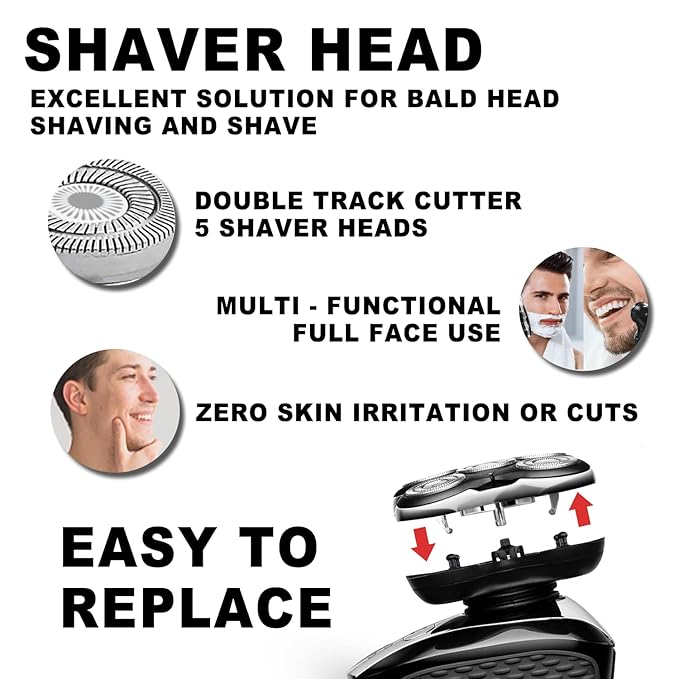 Shaver Replacment Heads Pro Head Shaver Replacement Blades Compatible with Re-ming-ton Balder Pro Head Shaver Model XR7000 precision electric razor replacement heads for bald men (2 PACKS)