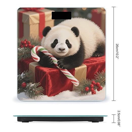 Christmas Redpanda Scale for Body Weight Sturdy Tempered Glass Weighing Scales with LCD Display Accurate Digital Bathroom Scale Convenient Body Fat Smart Scales Easy Read