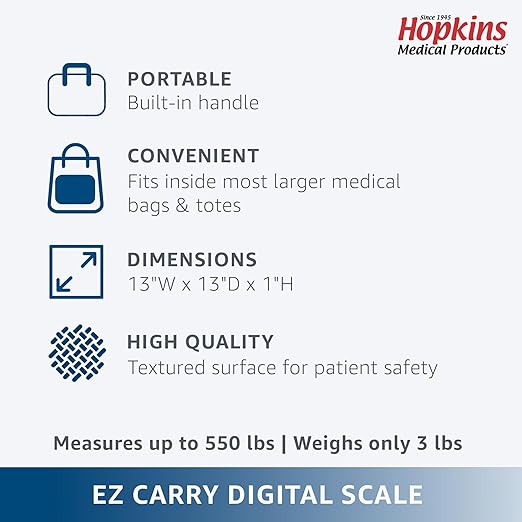 Hopkins Medical Products EZ Carry 550lb Digital Scale with Carrying Tote
