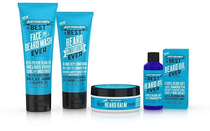 Just for Men The Best Beard Oil Ever Supports Growth Made with Vitamin E Eucalyptus Rosemary and Jojoba Oil Smoothes and Softens without clogging pores Light &amp Nongreasy 1 Fl Oz