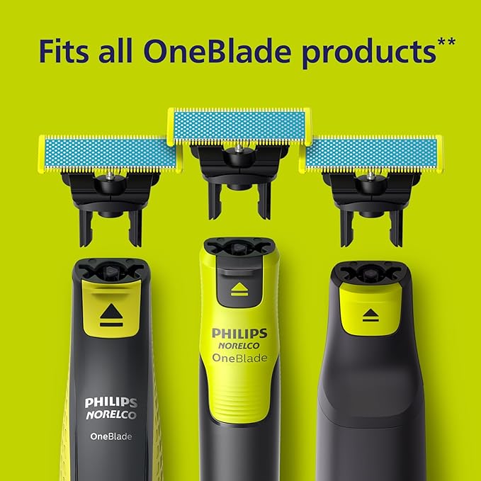 Philips Norelco OneBlade Anti Friction Blade Genuine Replacement Blade for OneBlade Electric Shaver and Trimmer Durable Stainless Steel Trim Edge and Shave 2 Pack QP225/80