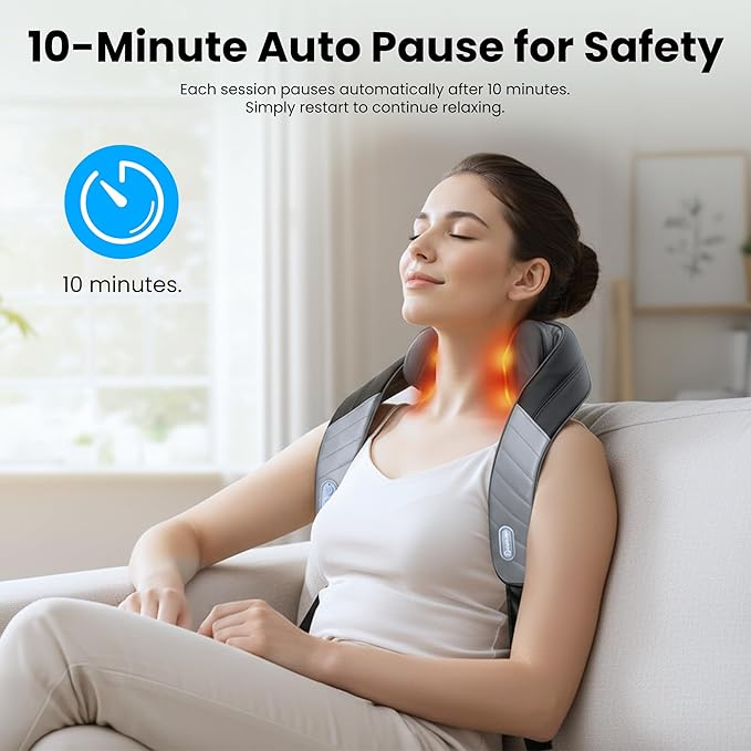 COMFIER Mothers Day Gifts for Mom Dad 4D Neck and Shoulder Massager with Heat Cordless Shiatsu Back and Neck Massager for Pain Relief Hands-Free Massage Pillow with Carry Bag
